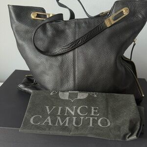 Vince Camuto Black Tote with Gold Accents